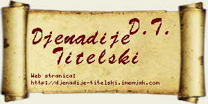 Đenadije Titelski vizit kartica